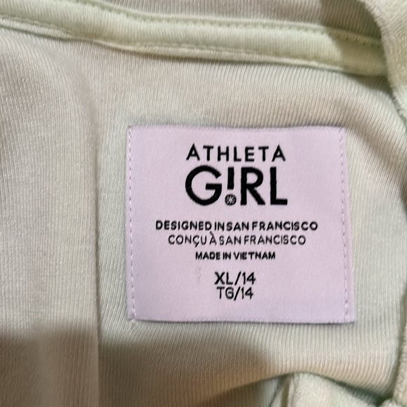 Athleta girl Terry warm up jacket XL size 14 citrine green surf & sand - Picture 2 of 7